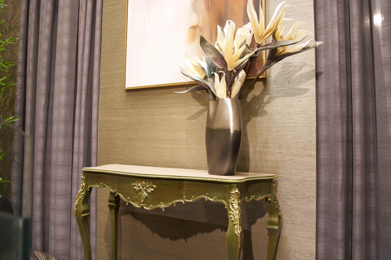 Artisan furniture finish and ornamental detail