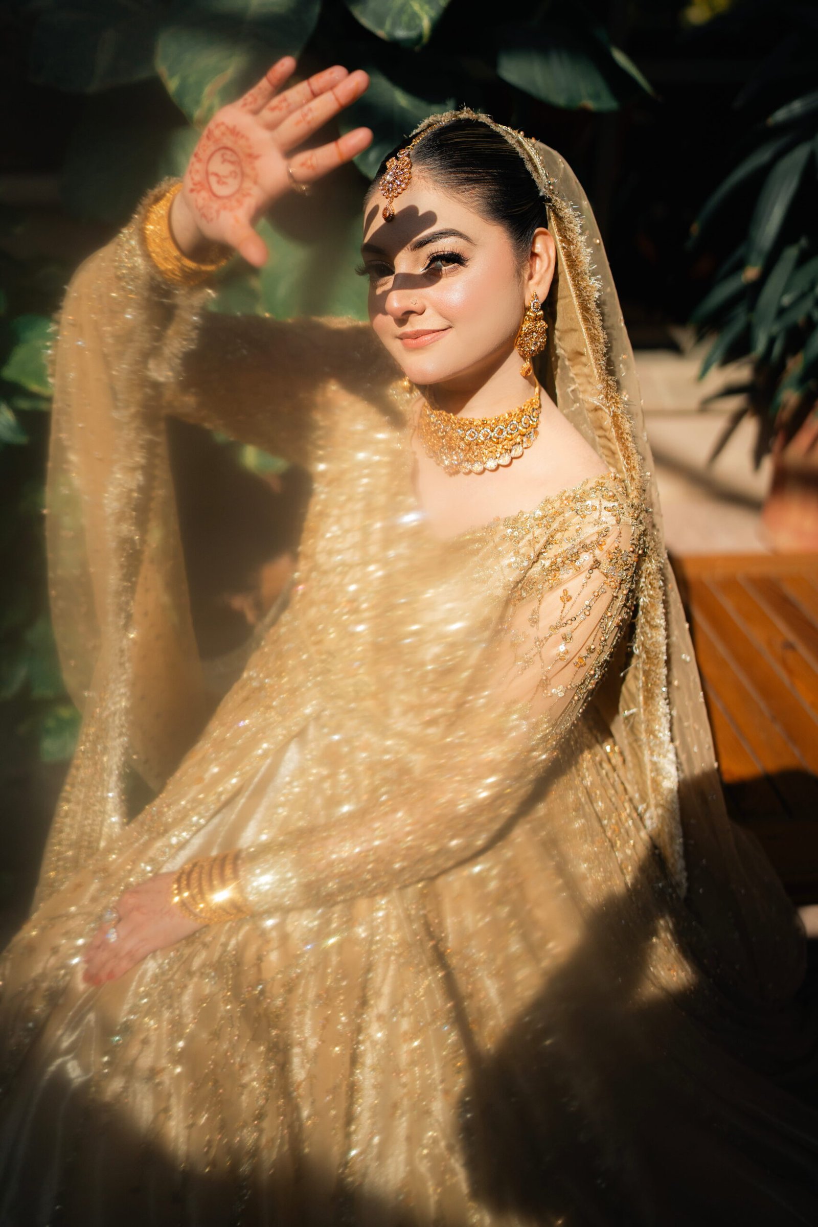 Joyful candid moment between a bride and groom